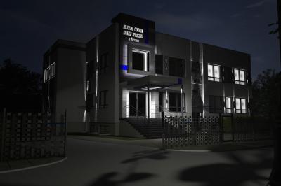 front budynku  nocą- stan projektowany