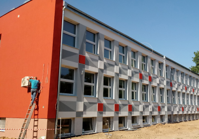 elewacja od strony części rekreacyjno-sportowej- stan zrealizowany
