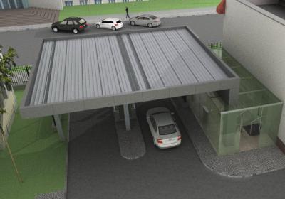 widok z lotu ptaka od strony wyjazdu